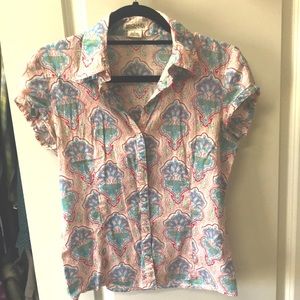 Michael Kors short sleeve paisley blouse